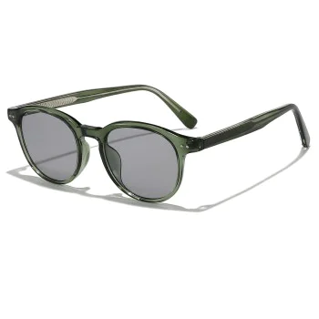 Слънчеви очила Techsuit Sunglasses (99046) - унисекс, кръгла TR90 рамка - Зелен