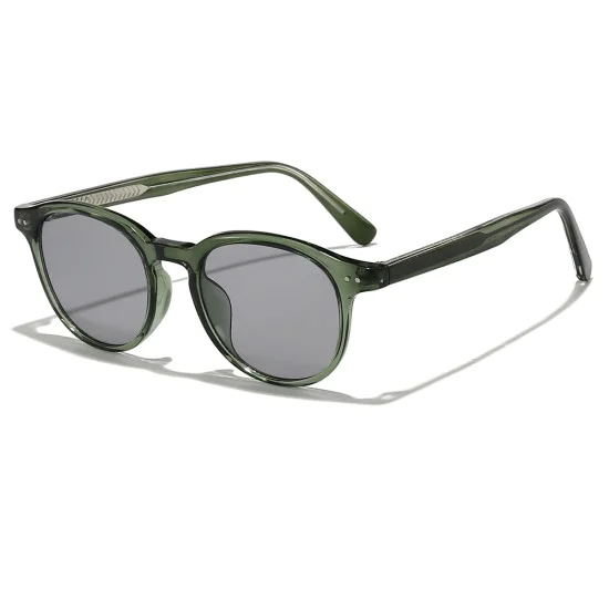 Слънчеви очила Techsuit Sunglasses (99046) - унисекс, кръгла TR90 рамка - Зелен