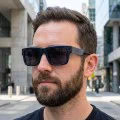 Слънчеви очила Techsuit Polarized Sunglasses (8491) - мъжки, поляризирани, квадратна рамка - Мат Черен / Череша