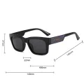 Слънчеви очила Techsuit Polarized Sunglasses (8491) - мъжки, поляризирани, квадратна рамка - Мат Черен / Череша