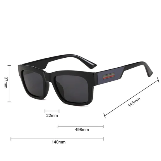 Слънчеви очила Techsuit Polarized Sunglasses (8491) - мъжки, поляризирани, квадратна рамка - Мат Черен / Череша