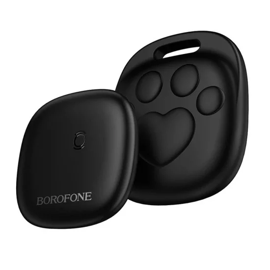 Смарт тракър Borofone (BC105) - съвместим с Google Find Hub, против загубване, сменяема батерия, за Android - Черен