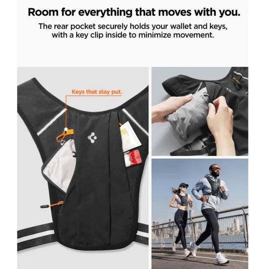 Спортна жилетка Spigen Running Vest Dynamic Shield™ A720 - Cordura найлон, светлоотразителна - Черна