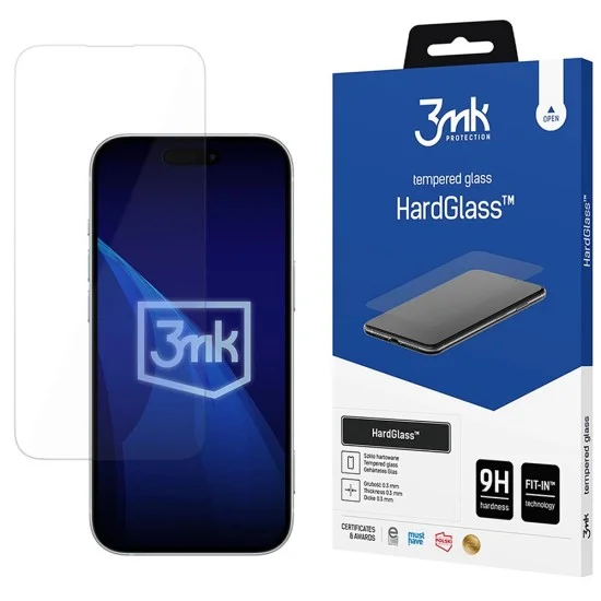 Стъклен протектор 3mk HardGlass - iPhone 18 Pro / iPhone 17 Pro / iPhone 17 / iPhone 16 Pro - Прозрачен