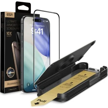 Стъклен протектор ESR Armorite Pro UltraFit - iPhone 18 Pro / iPhone 17 Pro - Черен