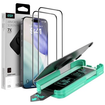 Стъклен протектор ESR Armorite Screen Protector UltraFit (2 броя в комплект) - iPhone 18 Pro Max / iPhone 17 Pro Max - Черен