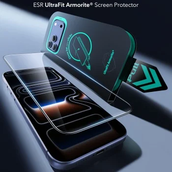 Стъклен протектор ESR Armorite Screen Protector UltraFit (2 броя в комплект) - iPhone 18 Pro / iPhone 17 Pro - Черен