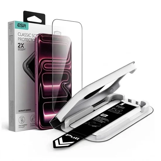 Стъклен протектор ESR Tempered Glass UltraFit Classic - iPhone 18 Pro Max / iPhone 17 Pro Max - Черен