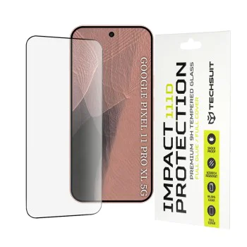 Стъклен протектор за Google Pixel 11 Pro XL - 111D Full Cover / Full Glue Glass - Techsuit - Черен