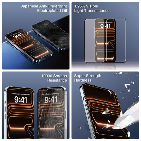 Стъклен протектор Lito AR SE Tempered Glass - iPhone 18 Pro Max / iPhone 17 Pro Max - Черен