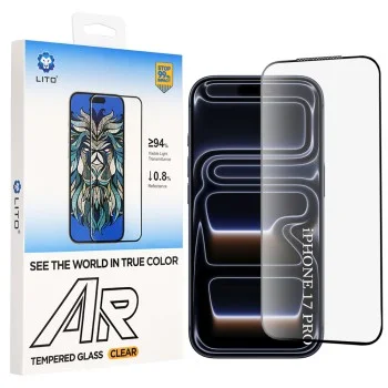 Стъклен протектор Lito AR SE Tempered Glass - iPhone 18 Pro / iPhone 17 Pro - Черен
