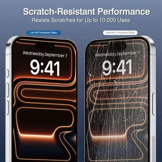 Стъклен протектор Lito AR SE Tempered Glass - iPhone 18 Pro / iPhone 17 Pro - Черен