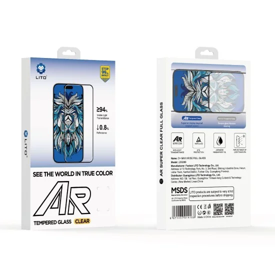 Стъклен протектор Lito AR SE Tempered Glass - iPhone 18 Pro / iPhone 17 Pro - Черен