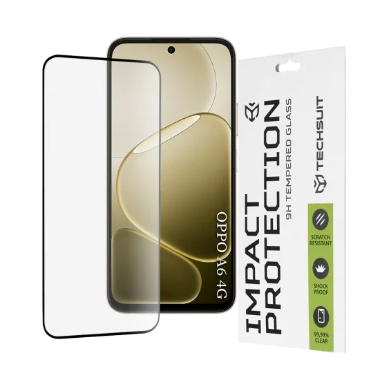Стъклен протектор за Oppo A6 4G / A6x 4G / 5G / A6k 4G - 111D Full Cover - Techsuit - Черен