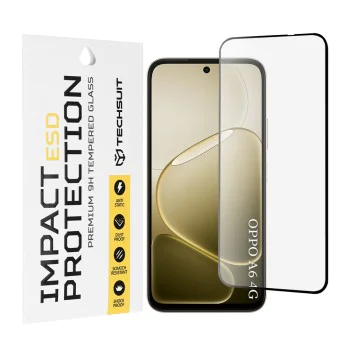 Стъклен протектор за Oppo A6 4G / A6x 4G / 5G / A6k 4G - ESD Glass - Techsuit - Черен