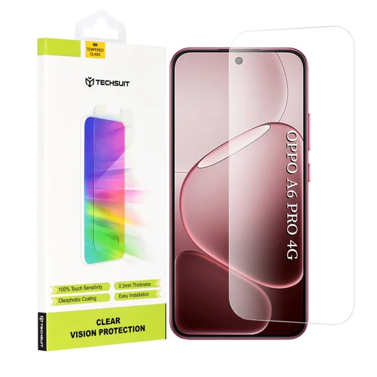 Стъклен протектор за Oppo A6 Pro 4G / 5G - Techsuit Clear Vision Glass - Прозрачен