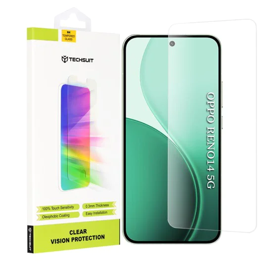 Стъклен протектор за Oppo Reno14 - Techsuit Clear Vision Glass - Прозрачен