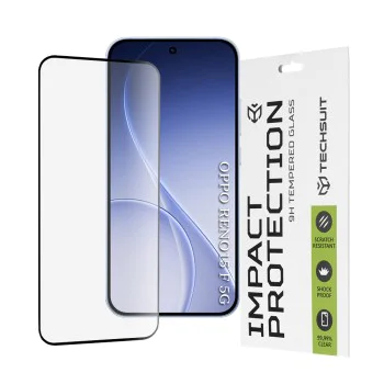 Стъклен протектор за Oppo Reno15 F / Reno15 FS 5G - Techsuit 111D Full Cover - Черен