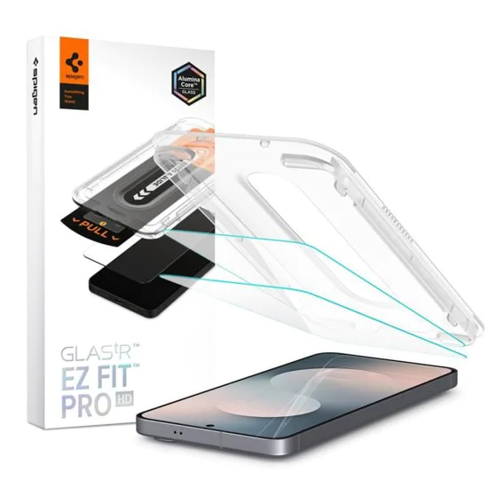 Стъклен протектор за Samsung Galaxy S25 FE - Spigen Glas.tR EZ-FIT Pro HD (2 броя) - Прозрачен