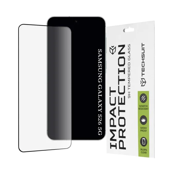 Стъклен протектор за Samsung Galaxy S26 - Techsuit 111D Full Cover - Черен
