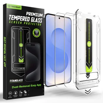 Стъклен протектор за Samsung Galaxy S26 - Techsuit TitanGlass CrystalHD (2 броя) - Прозрачен