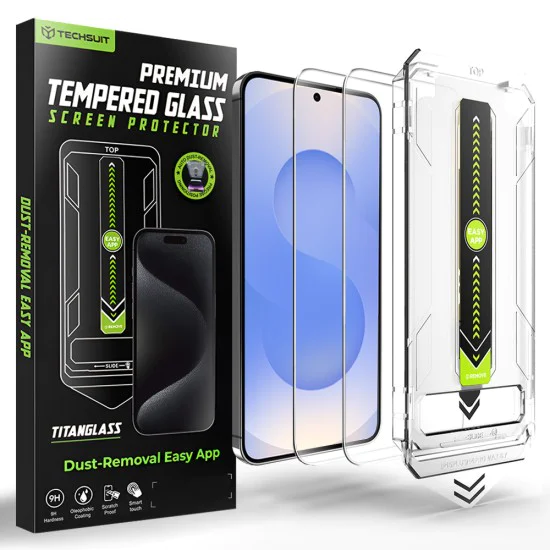 Стъклен протектор за Samsung Galaxy S26 - Techsuit TitanGlass CrystalHD (2 броя) - Прозрачен
