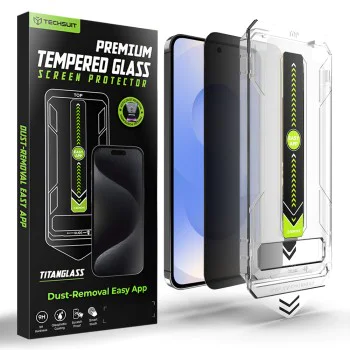 Стъклен протектор за Samsung Galaxy S26 - Techsuit TitanGlass CrystalHD - Privacy (поверителност)