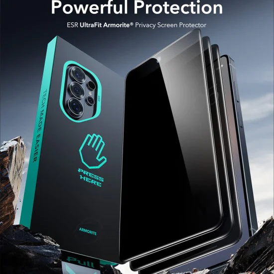 Стъклен протектор за Samsung Galaxy S26 Ultra - ESR Armorite Privacy - Черен