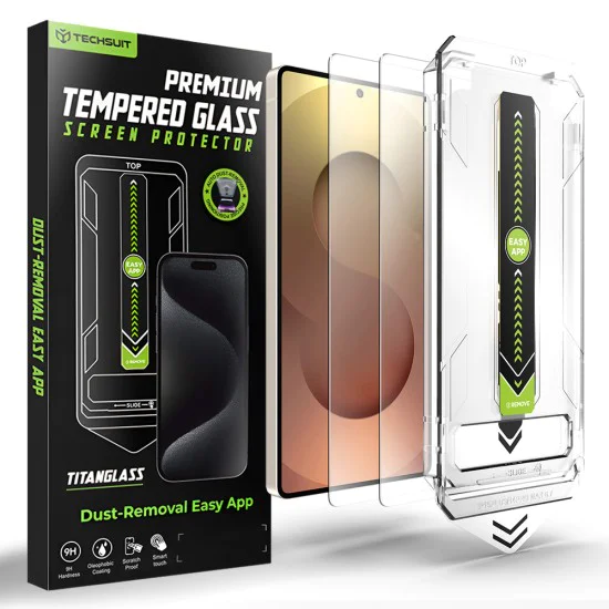 Стъклен протектор за Samsung Galaxy S26 Ultra - Techsuit TitanGlass CrystalHD (2 броя) - Прозрачен