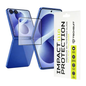 Стъклен протектор за Samsung Galaxy Z Flip8 - 111D Full Cover / Full Glue Glass - Techsuit - Черен