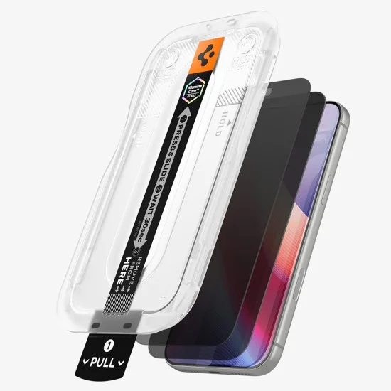 Стъклен протектор Spigen (2 бр.) Glas.tR EZ-FIT Pro HD (AGL12033) - iPhone 18 Pro Max - Поверителен / Privacy