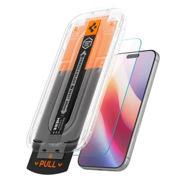 Стъклен протектор Spigen - (2 бр.) Glas.tR EZ-FIT Pro HD (AGL12047) - iPhone 18 Pro / iPhone 17 Pro / iPhone 17 / iPhone 16 Pro - Прозрачен