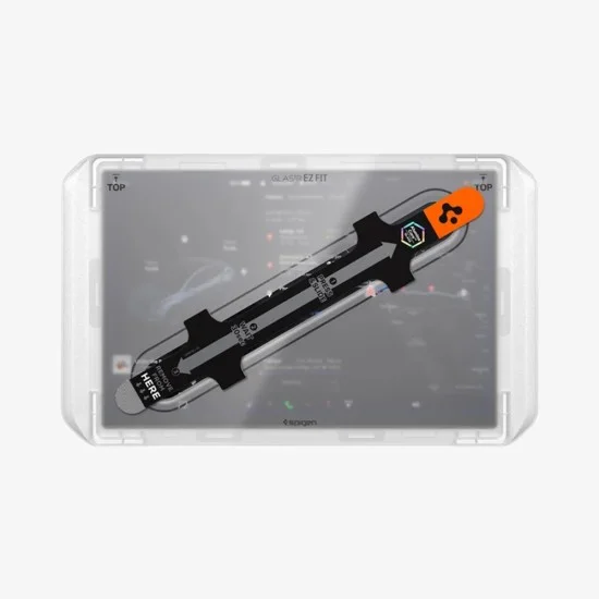 Стъклен протектор Spigen - GLAS.tR EZ Fit (AGL10820) - for 16'' Screen, Tesla 2026 Model Y Premium/Performance, 9H, AluminaCore Tech - Черен