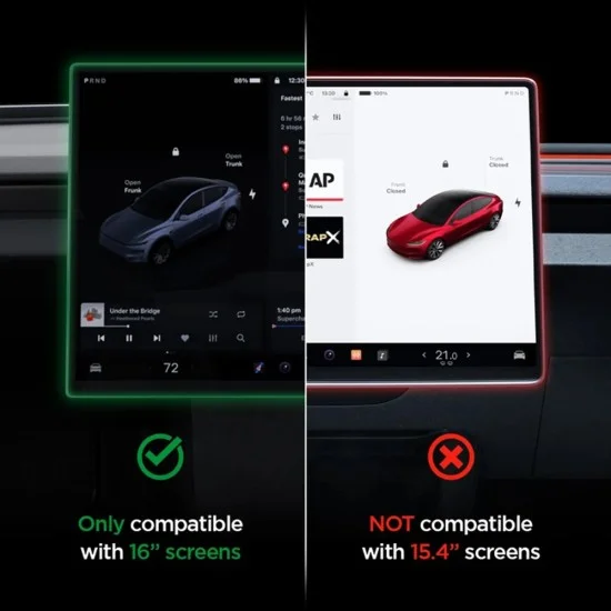 Стъклен протектор Spigen - GLAS.tR EZ Fit (AGL10820) - for 16'' Screen, Tesla 2026 Model Y Premium/Performance, 9H, AluminaCore Tech - Черен
