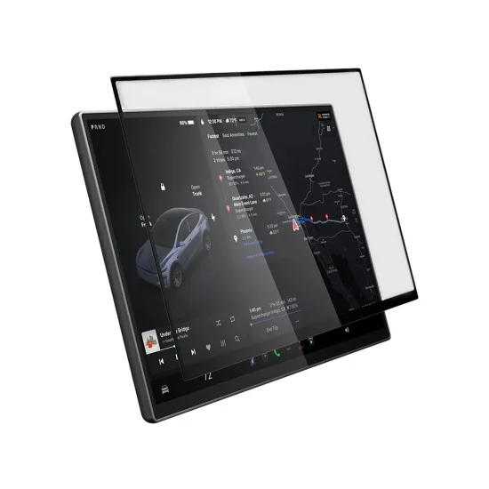 Стъклен протектор Spigen - GLAS.tR EZ Fit (AGL10820) - for 16'' Screen, Tesla 2026 Model Y Premium/Performance, 9H, AluminaCore Tech - Черен