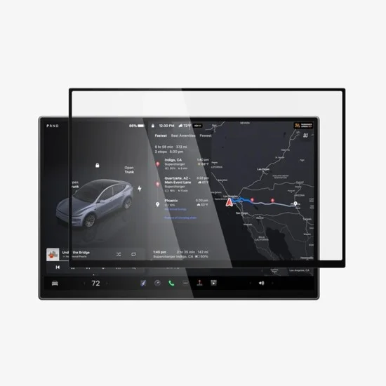 Стъклен протектор Spigen - GLAS.tR EZ Fit (AGL10820) - for 16'' Screen, Tesla 2026 Model Y Premium/Performance, 9H, AluminaCore Tech - Черен