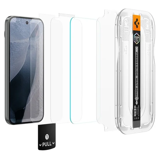 Стъклен протектор Spigen Glas.tR EZ-FIT Pro (AGL11480) (2 броя в комплект) - Google Pixel 11 / Pixel 11 Pro - Прозрачен