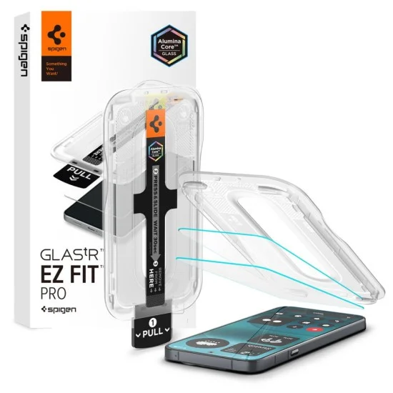 Стъклен протектор Spigen Glas.tR EZ-FIT Pro (AGL11681) (2 броя в комплект) - Nothing Phone (4a) Pro - Прозрачен