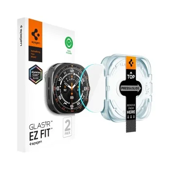 Стъклен протектор Spigen Glas.tR EZ Fit (AGL11758) (2 броя в комплект) - Samsung Galaxy Watch Ultra 2 - Прозрачен