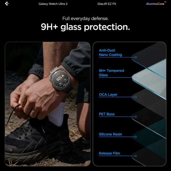 Стъклен протектор Spigen Glas.tR EZ Fit (AGL11758) (2 броя в комплект) - Samsung Galaxy Watch Ultra 2 - Прозрачен