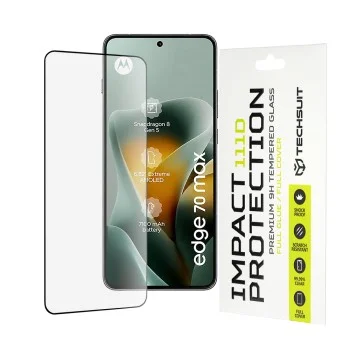 Стъклен протектор Techsuit 111D Full Cover / Full Glue Glass - Motorola Edge 70 Max - Черен