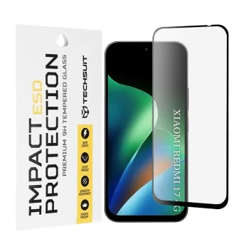 Стъклен протектор за Xiaomi Redmi 17 4G / Redmi 17 5G - ESD Glass - Techsuit - Черен