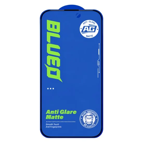 Стъклен протектор за iPhone 18 Pro - Anti-Glare Matte Glass - Blueo - Черен