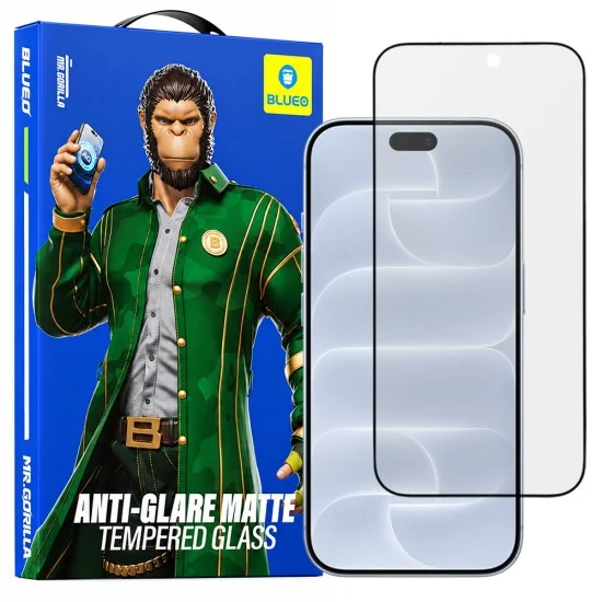 Стъклен протектор за iPhone 18 Pro - Anti-Glare Matte Glass - Blueo - Черен