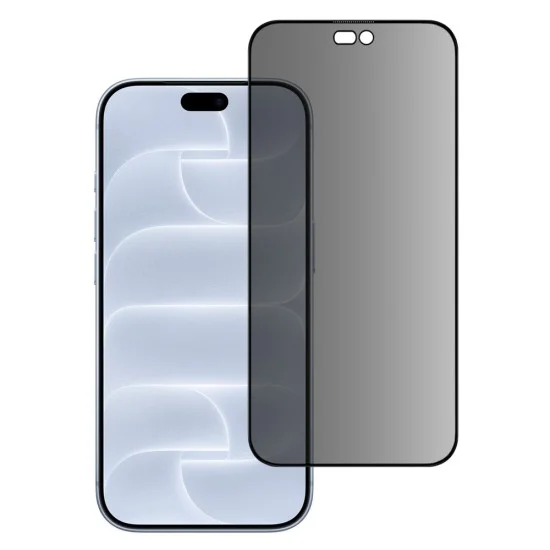 Стъклен протектор за iPhone 18 Pro - Anti-Peep Privacy Glass - Blueo - Матово черен