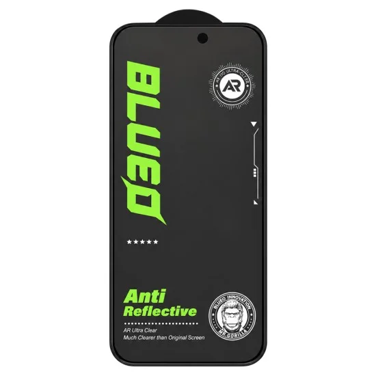 Стъклен протектор за iPhone 18 Pro - Anti-Reflective Matte HD Glass - Blueo - Черен