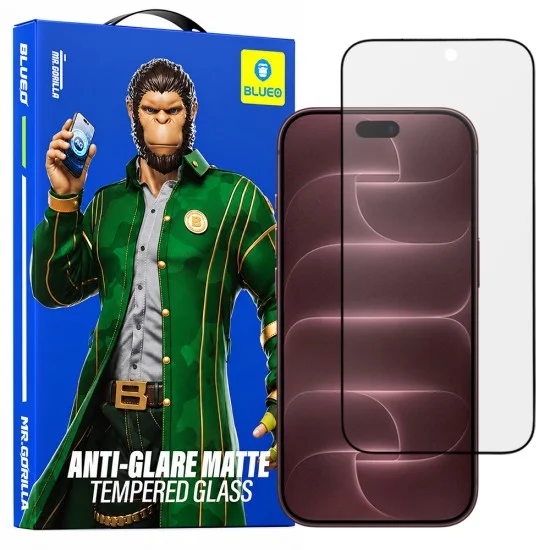 Стъклен протектор за iPhone 18 Pro Max - Anti-Glare Matte Glass - Blueo - Черен