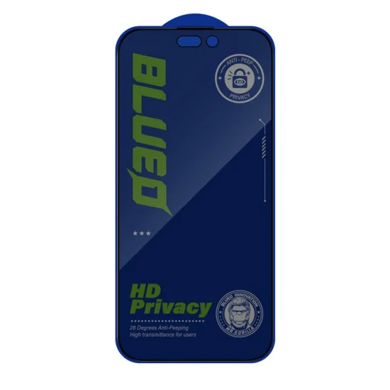 Стъклен протектор за iPhone 18 Pro Max - Anti-Peep Privacy Glass - Blueo - Черен