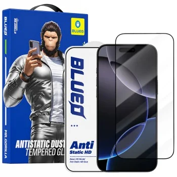 Стъклен протектор за iPhone 18 Pro Max / iPhone 17 Pro Max / iPhone 16 Pro Max - Anti-Static HD Glass - Blueo - Черен