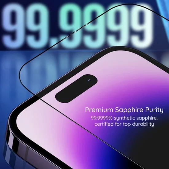 Стъклен протектор за iPhone 18 Pro - Premium Sapphire Non Breaking/Scratching 9H Glass with Applicator - Blueo - Privacy